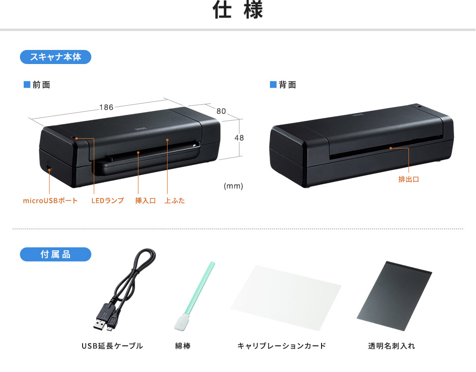 PSC-15UB【名刺スキャナ（両面スキャン対応）】一度のスキャンで両面