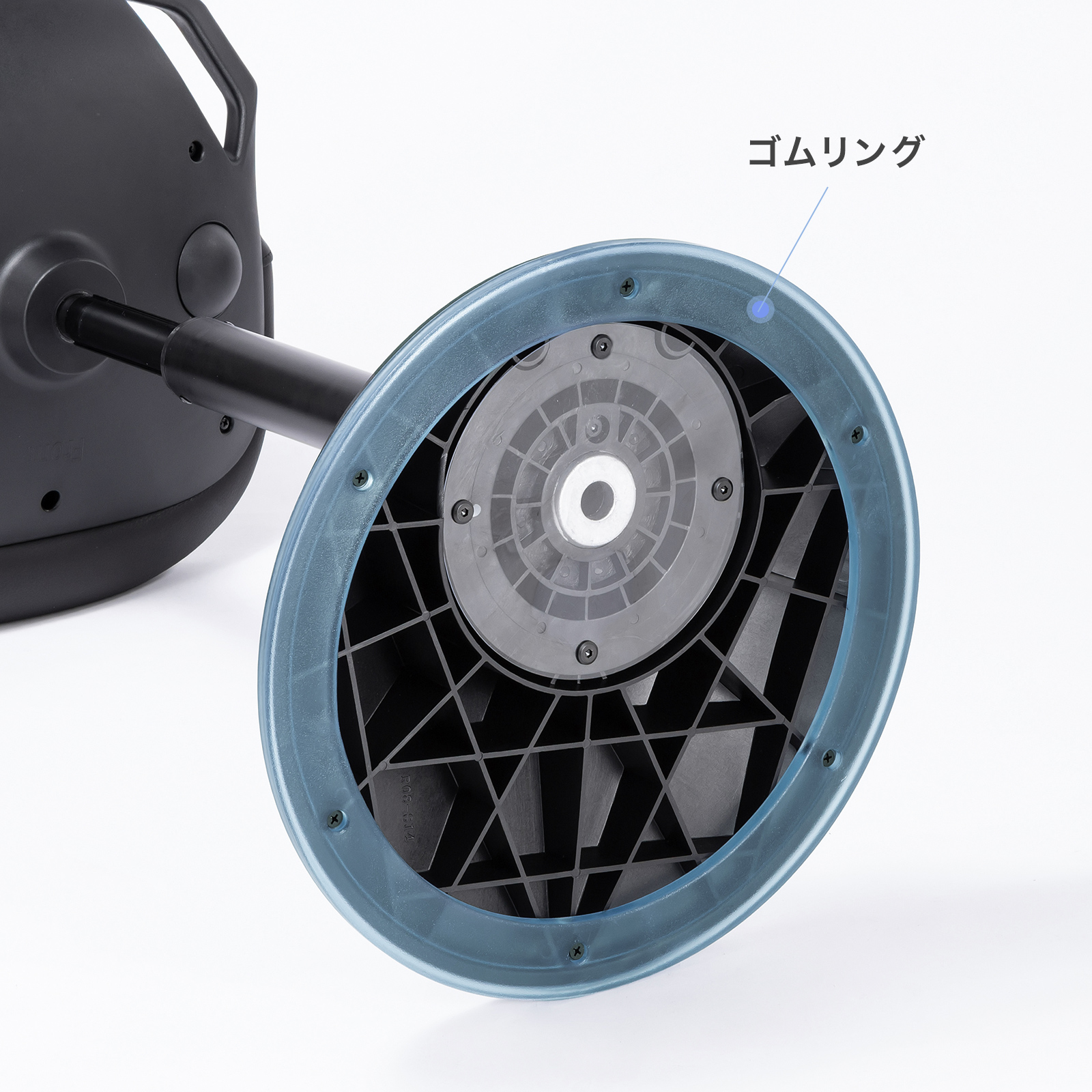床の傷や滑りを防ぐゴムリング付き