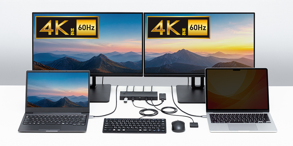 4K/60Hzの高画質で、2画面同時出力が可能