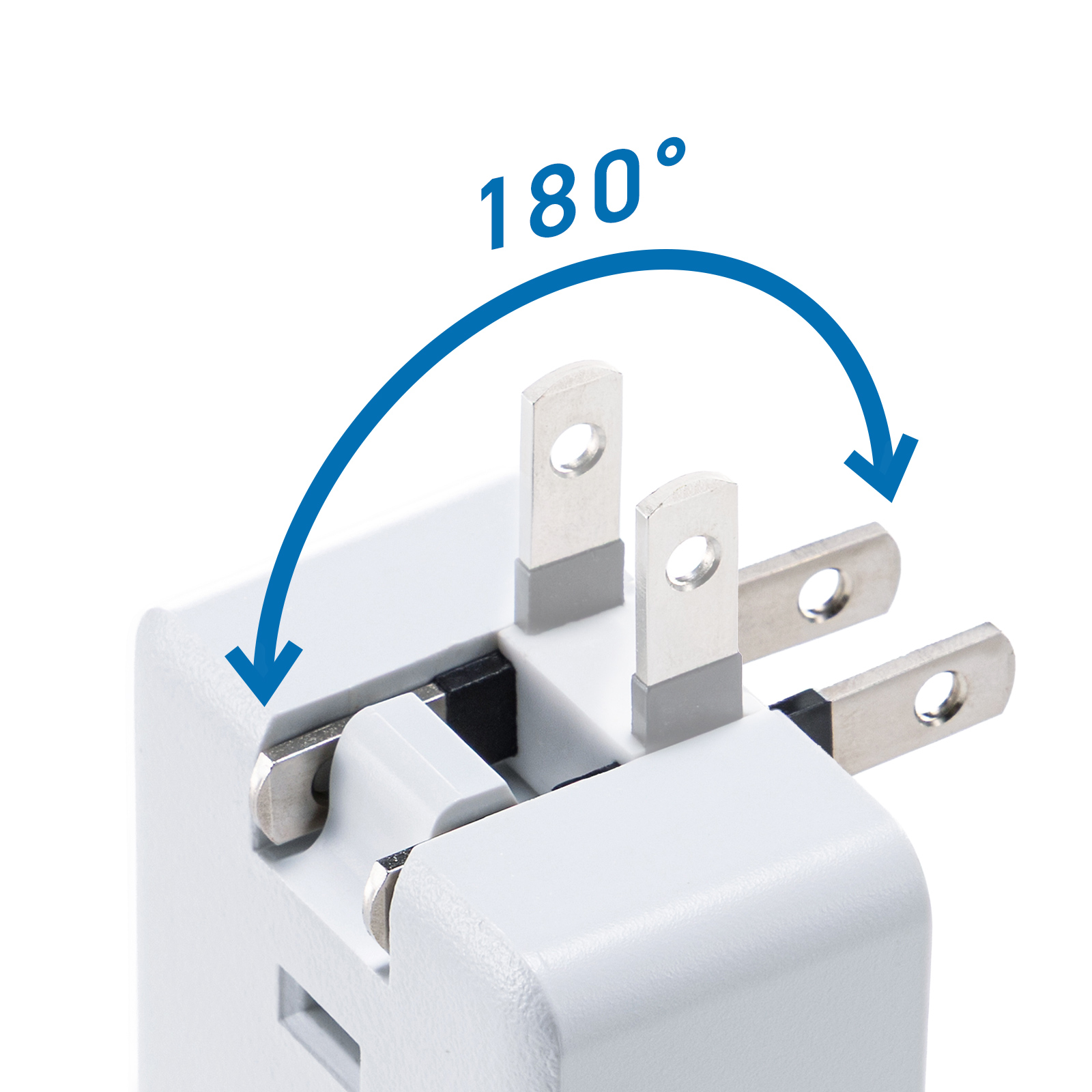 プラグが180°稼働するイメージ画像