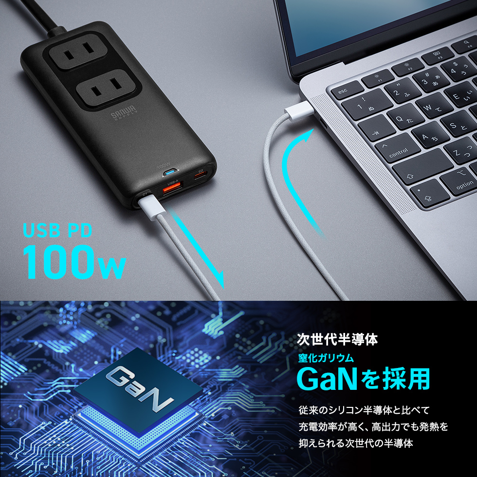USB PD100W出力のハイパワー