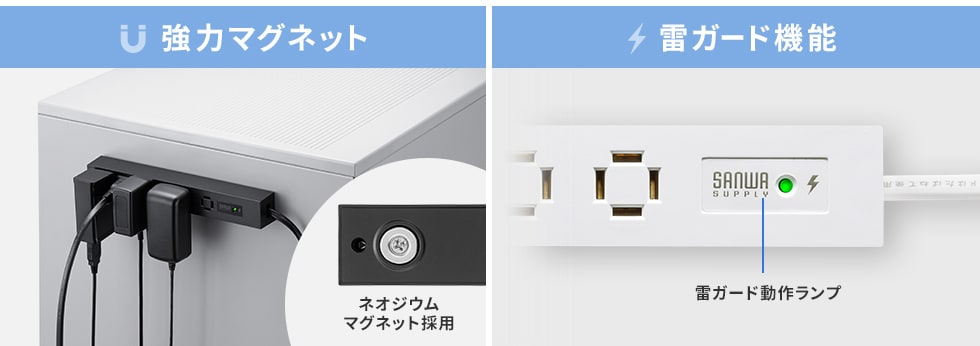 マグネットと雷ガード搭載