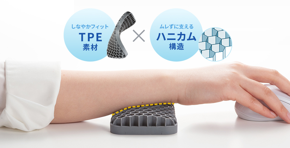 手首にフィットするしなやかな素材
