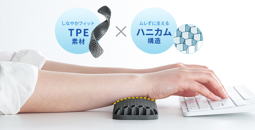 手首にフィットするしなやかな素材