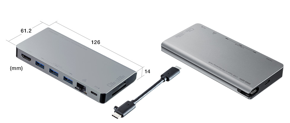 USB-3TCH14S【USB Type-C ドッキングハブ（HDMI・LANポート・SDカード