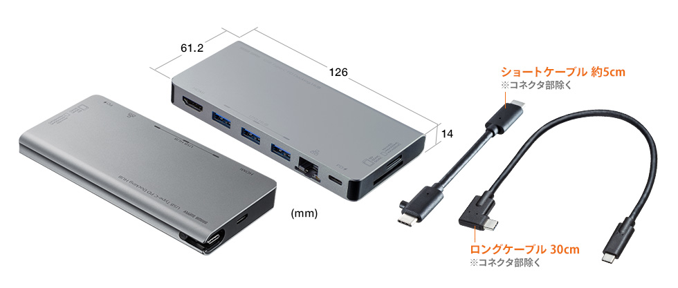 USBTCHS2USB Type C ドッキングハブHDMI・LANポート・カード