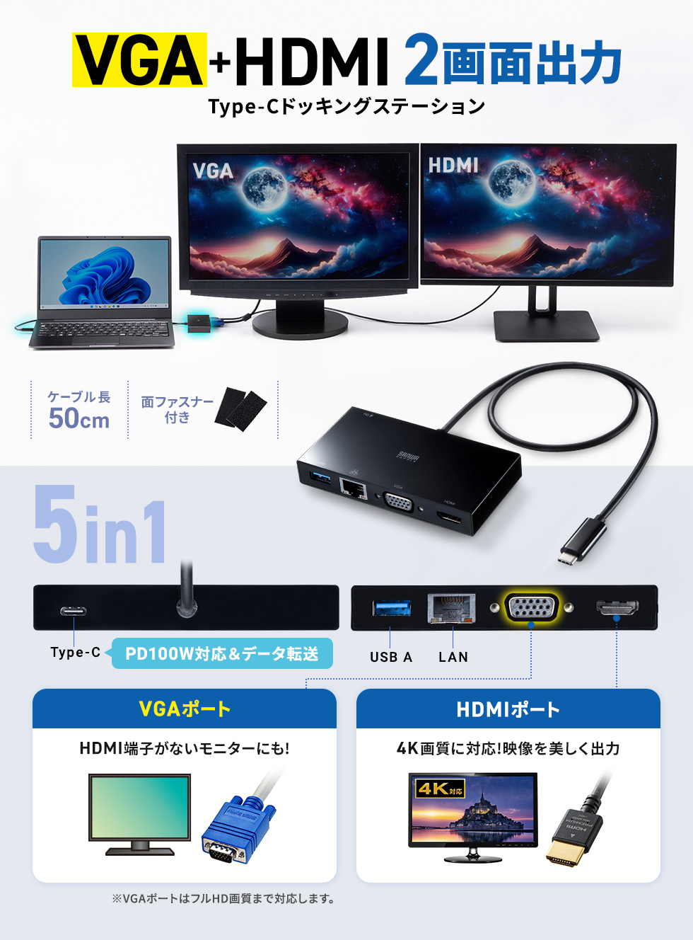 テレワークやシェアオフィスに最適なモバイルドッキングステーション