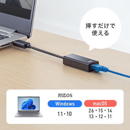 ドライバーインストール不要