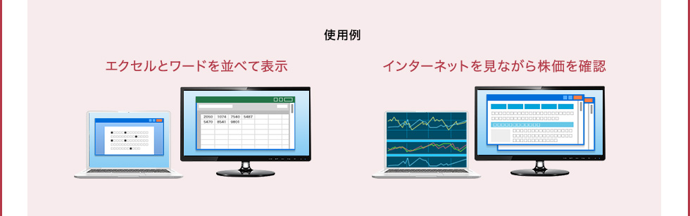 エクセルとワードを並べて表示 インターネットを見ながら株価を確認