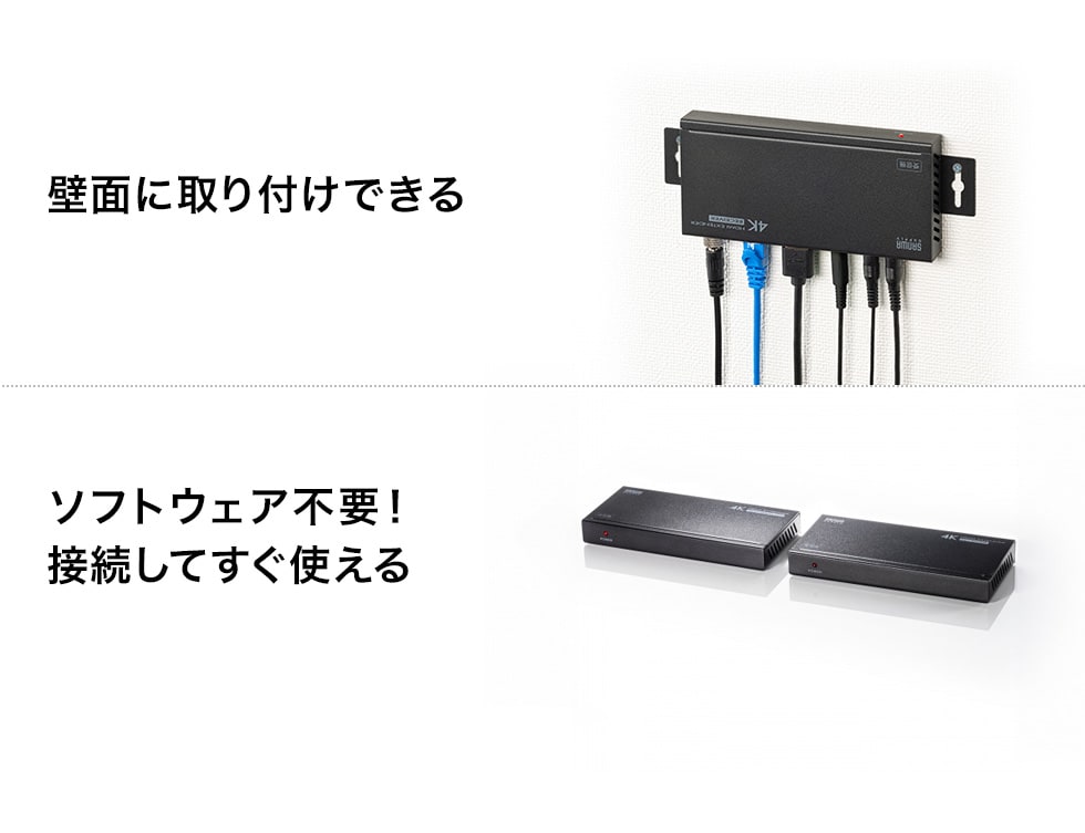 壁面に取り付けできる ソフトウェア不要 接続してすぐ使える!