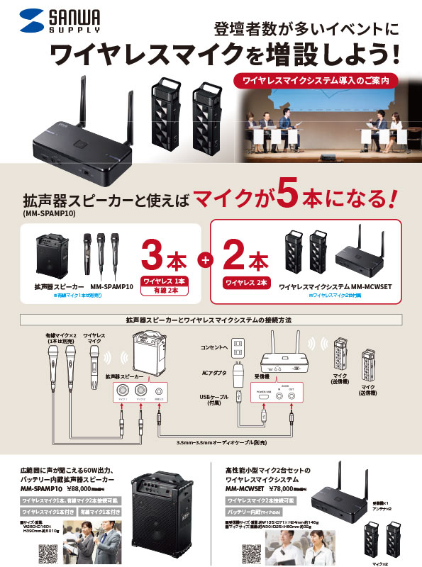 登壇者が多いイベントにワイヤレスマイクを増設しよう！