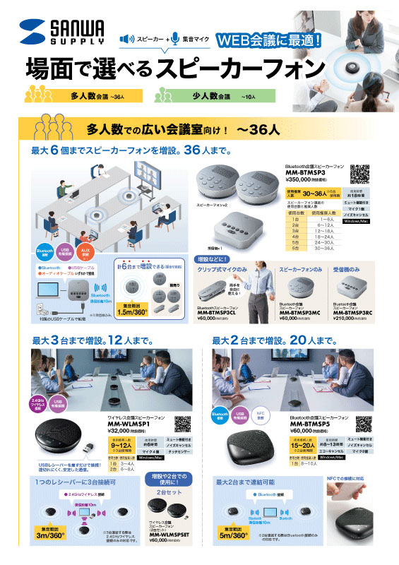 場面で選べるスピーカーフォン
